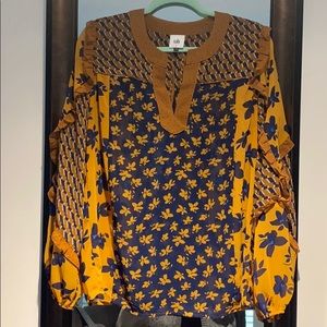 Cabi sheer print blouse